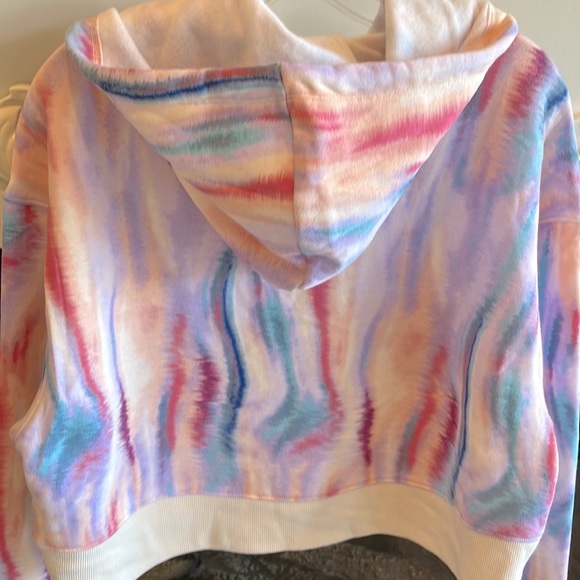 Comfy Cropped Hoodie Water Color Sweatshirt Womens Medium New - Picture 11 of 15